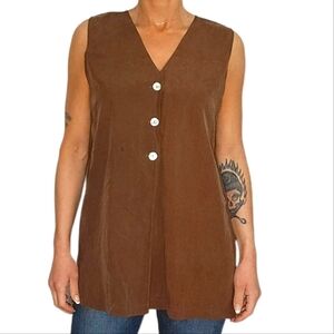 Apostrophe Silk Button Up Blouse Medium Brown